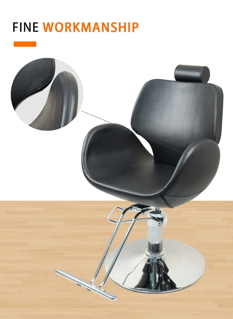 ميشيدا كرسي الحلاق السيدات سيدز كرسي هيدروليكي كرسي تصفيف الشعر للحلاقين ، التثبيت المجاني (أسود) - Image 4