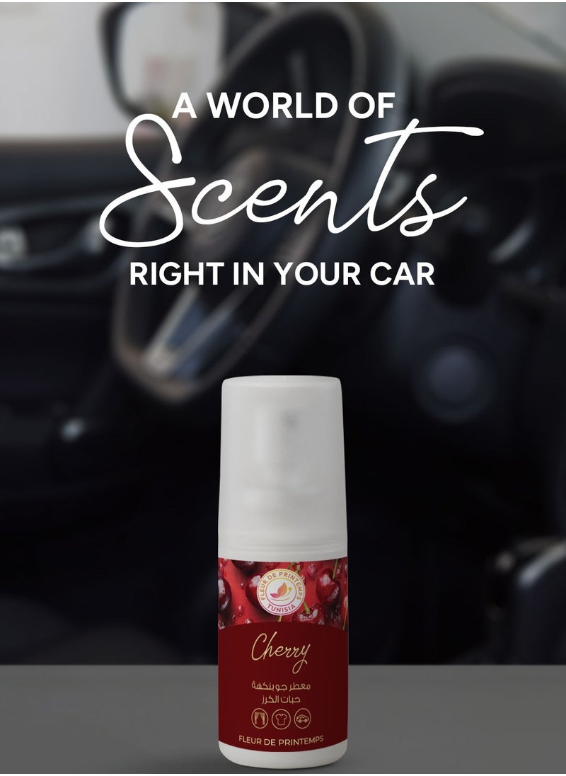 Fleur De Printemps Cherry Air Freshener Spray | 30ml | Sweet & Refreshing Aroma | Gas-Free & Anti-Smoking | Ideal for Home, Car, Office  - Image 2