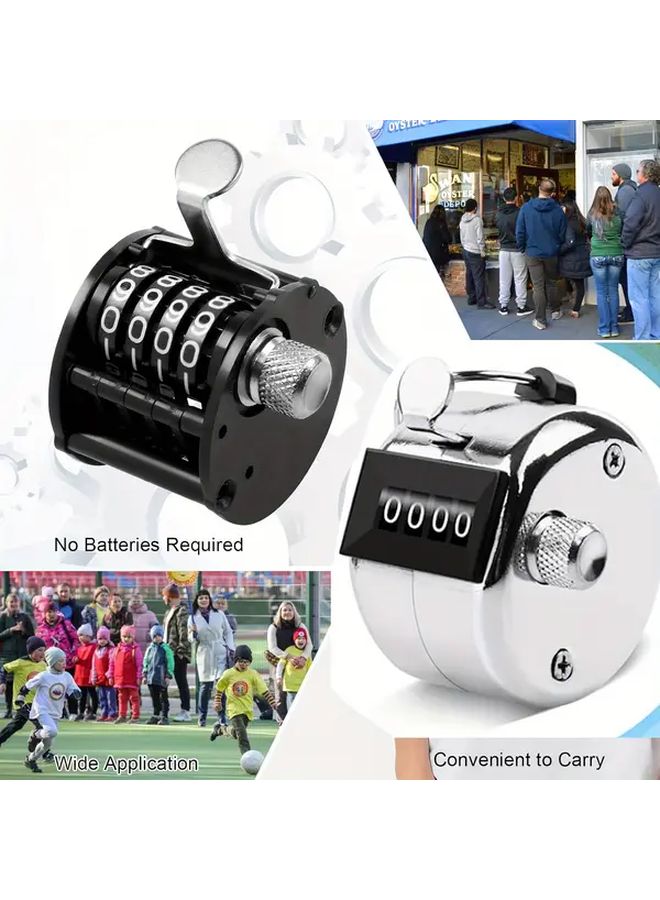 عبوتان من عداد النقاط الميكانيكي اليدوي الفضي المضغوط بمشبك يدوي بقيمة 0 إلى 9999 مع حبل تعليق - Image 5