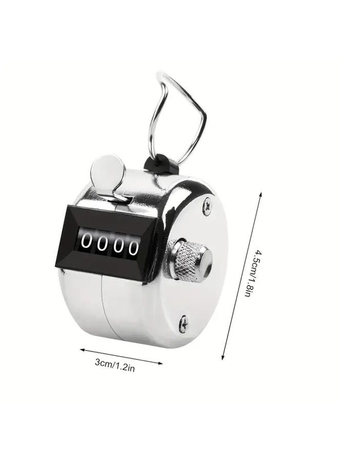 عبوتان من عداد النقاط الميكانيكي اليدوي الفضي المضغوط بمشبك يدوي بقيمة 0 إلى 9999 مع حبل تعليق - Image 3