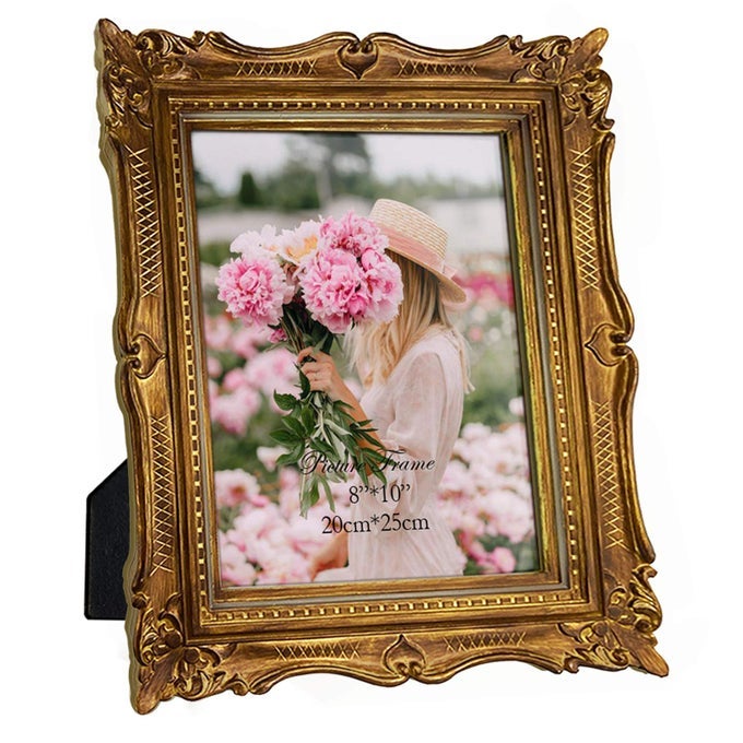 8X10 VINTAGE BRONZE PICTURE FRAME ORNATE ANTIQUE PICTURE FRAME FOR 8 BY 10 WEDDING PHOTO PHOTO FRAME DISPLAYS HORIZONTALLY OR VERTICALLY ON TABLETOP