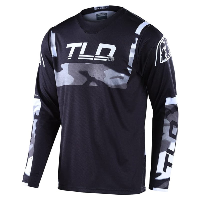 Troy Lee Designs قميص تروي لي ديزاينز جي بي برازن كامو - ملابس سباق موتوكروس دراجة نارية ATV إندورو رياضة مزدوجة على الطرق الوعرة بأكمام طويلة - للبالغين رجال (رمادي، MD) - Image 3