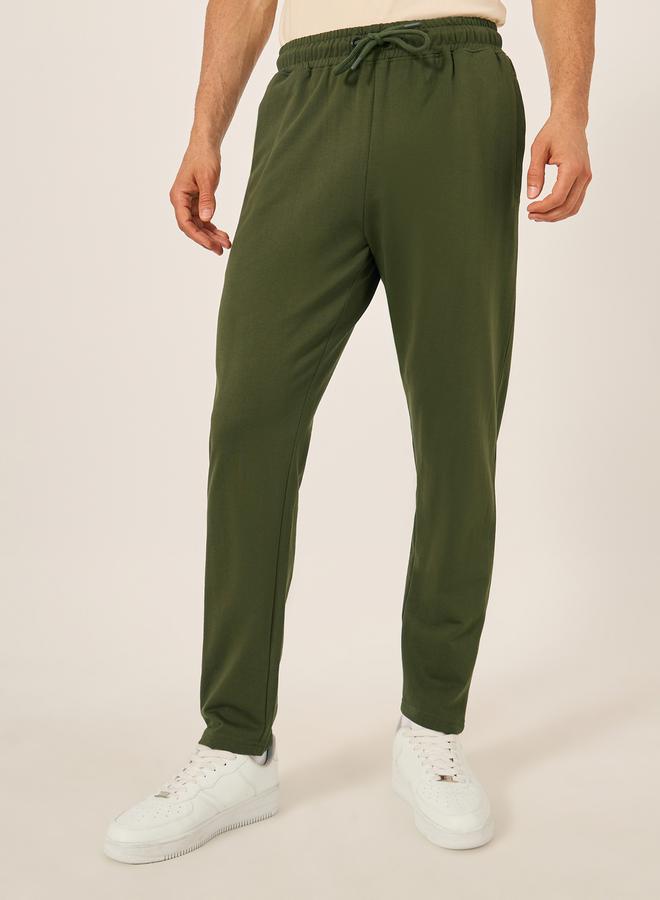 Styli Eco Earth Slim Terry Open Hem Joggers with Welt Pockets - Image 1