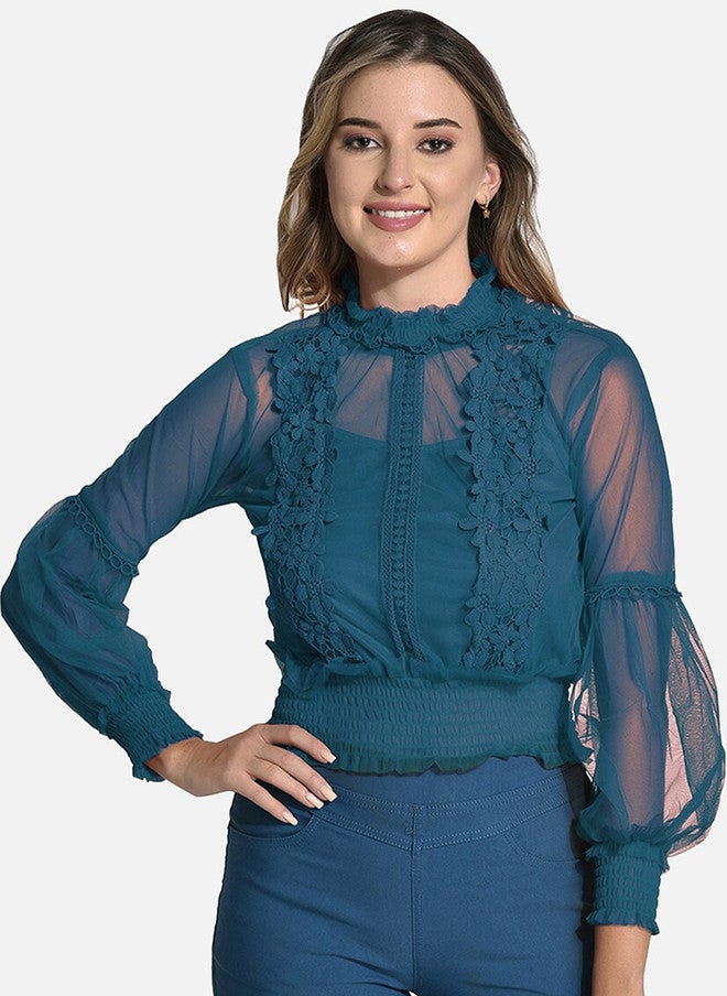 FIMS Pack Of 2 Embellished High Neck Long Sleeves Top - Image 2