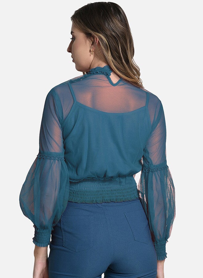 FIMS Pack Of 2 Embellished High Neck Long Sleeves Top - Image 4