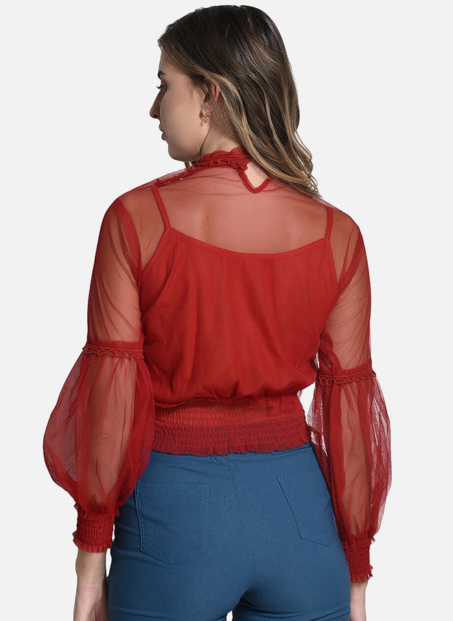 FIMS Pack Of 2 Embellished High Neck Long Sleeves Top - Image 5