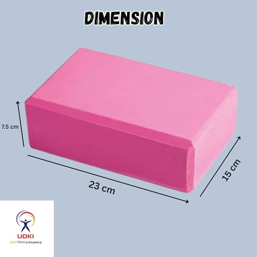 UDKI Yoga Block Set of 2, Extra Large (Pink) | High-Density EVA Foam, Soft Surface for Balance, Support & Performance | Ideal for Strength Training & Yoga Exercises (3"x9"x6") - Image 3