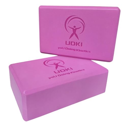 UDKI Yoga Block Set of 2, Extra Large (Pink) | High-Density EVA Foam, Soft Surface for Balance, Support & Performance | Ideal for Strength Training & Yoga Exercises (3"x9"x6") - Image 1