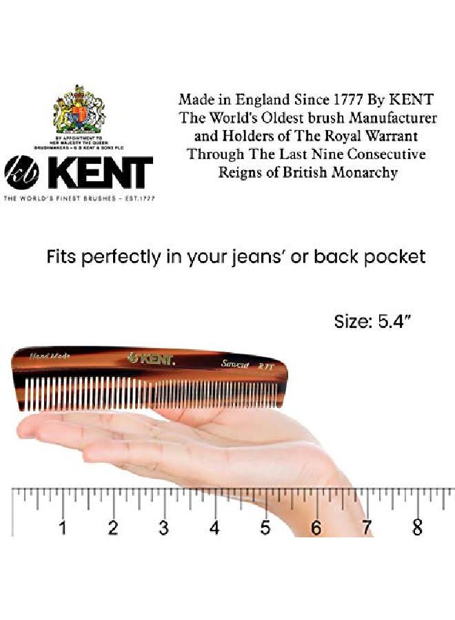 KENT R7T Small Fine / Wide Tooth Comb Double Tooth Hair Pocket Comb For Hair Beard And Mustache Coarse / Fine Hair Grooming Comb For Men Women And Kids. Saw Cut Hand Polished. Handmade In England - Image 4