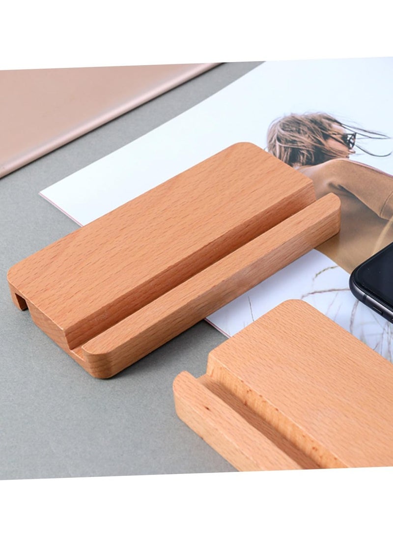 LINGWEI Wooden Phone Holder Wooden Smartphone Stand Cell Phone Bracket Wooden Phone Stand Phone Mount Cell Phone Stand Desktop Phone Bracket Mobile Phone Holder Tablet Bamboo - Image 2