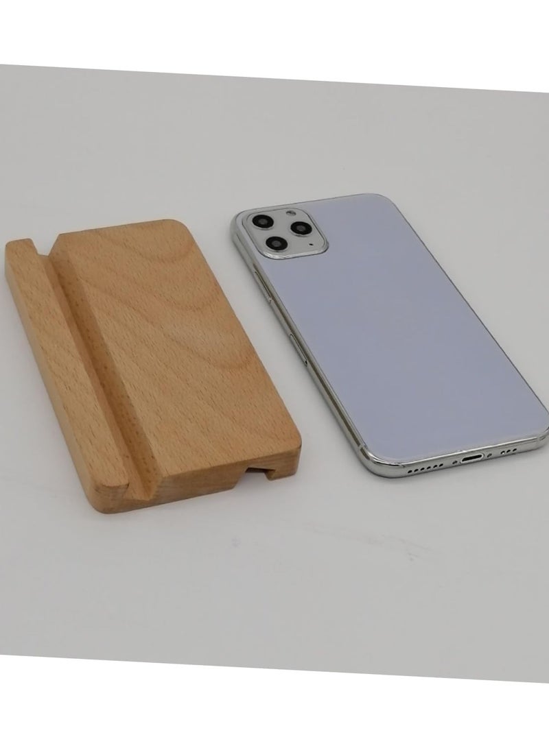 LINGWEI Wooden Phone Holder Wooden Smartphone Stand Cell Phone Bracket Wooden Phone Stand Phone Mount Cell Phone Stand Desktop Phone Bracket Mobile Phone Holder Tablet Bamboo - Image 3