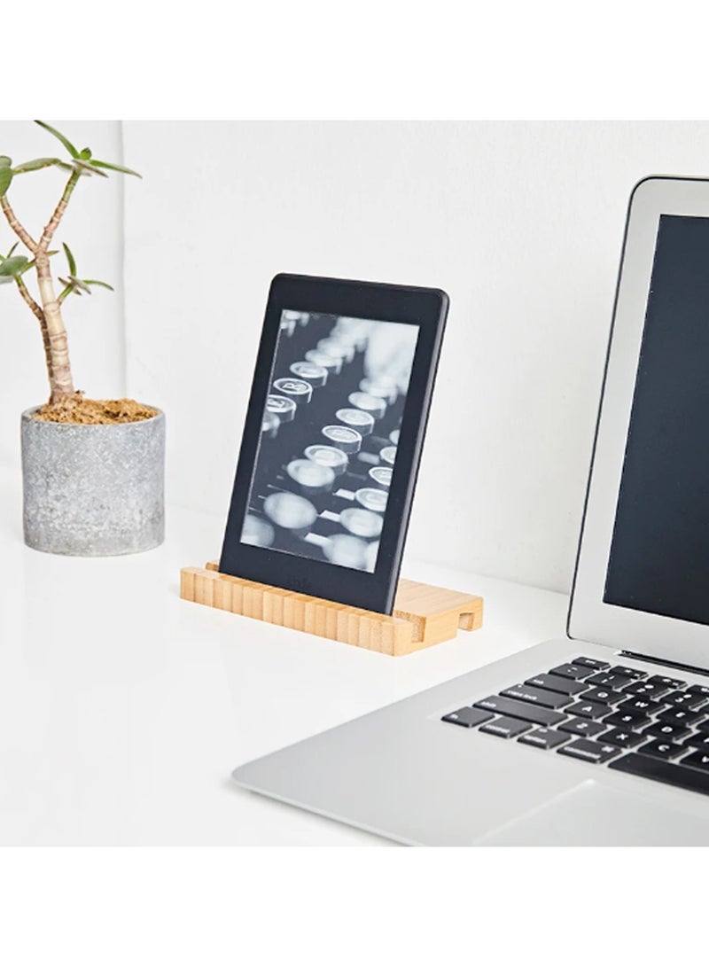 LINGWEI Wooden Phone Holder Wooden Smartphone Stand Cell Phone Bracket Wooden Phone Stand Phone Mount Cell Phone Stand Desktop Phone Bracket Mobile Phone Holder Tablet Bamboo - Image 4