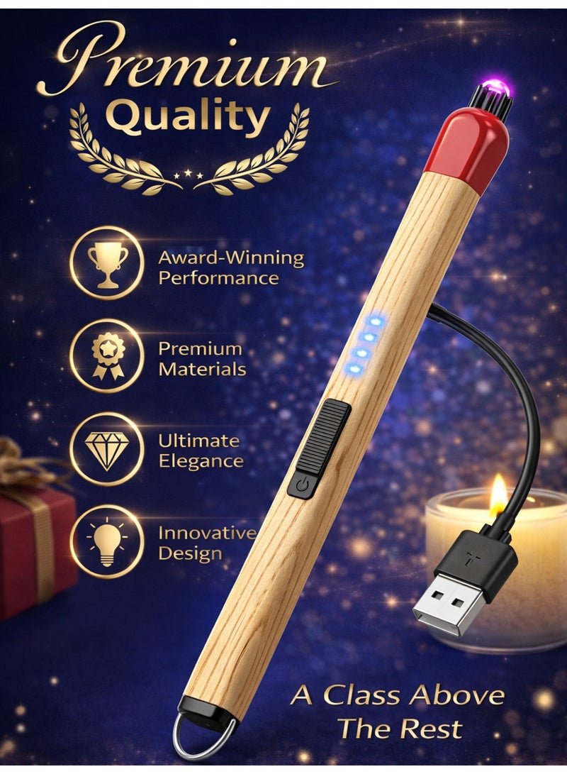ولاعة كهربائية قابلة للشحن USB بتصميم عود ثقاب – بدون لهب ومقاومة للرياح للاستخدام في المطبخ والشواء والشموع - Image 4