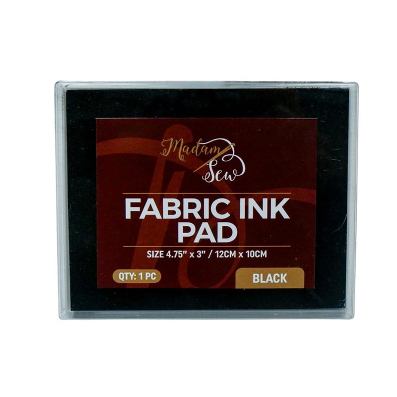 Madam Sew Permanent Fabric Ink Stamp Pad Crisp Washable Impressions on Cotton Linen FadeResistant Fabric Stamp Ink Pad for Fabric Crafts Labels Gifts Works with All Rubber Stamps Black - Image 2