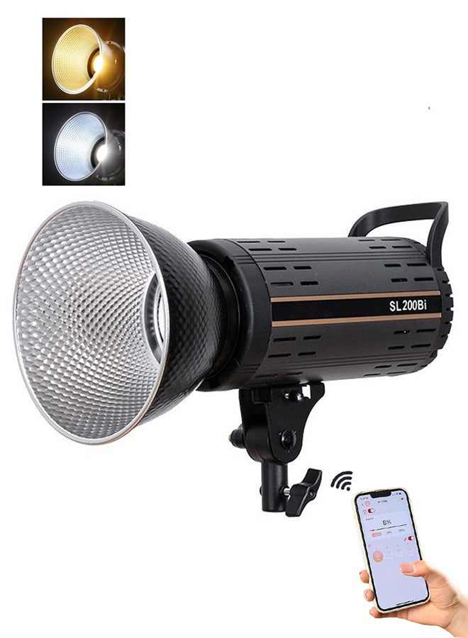 XiuWoo LED Photography Light 3200K/5600K Switchable Professional Photo Studio Spotlight Photography Lighting Bowens Mount,Bluetooth APP Control,SL200BI - Image 1