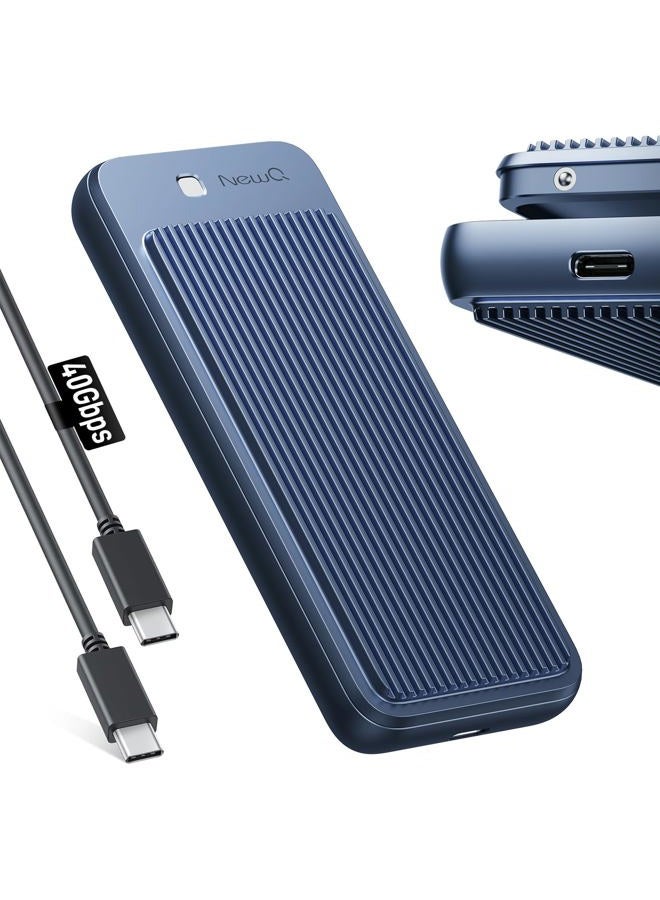 NewQ USB4 M.2 NVMe PCIe SSD Enclosure 40Gbps, Designed for Always-on Mac mini Setups, Tool-Free, Dual-Sided Cooling, Thunderbolt 4/3 & USB4/3.2 Compatible, Fits M1/M2 M3/M4, Supports 2230/2242/2260/2280 - Image 1