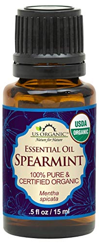 US Organic 100 Pure Spearmint Essential Oil USDA Certified Organic Steam Distilled WEuro droppers More Size Variations Available 15 ml 5 fl oz - Image 1
