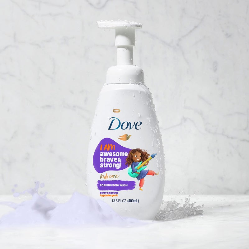 Dove غسول جسم رغوي للأطفال من دوف كيدز كير بنكهة التوت السلس hypoallergenic للعناية بالبشرة 13.5 أونصة - Image 2