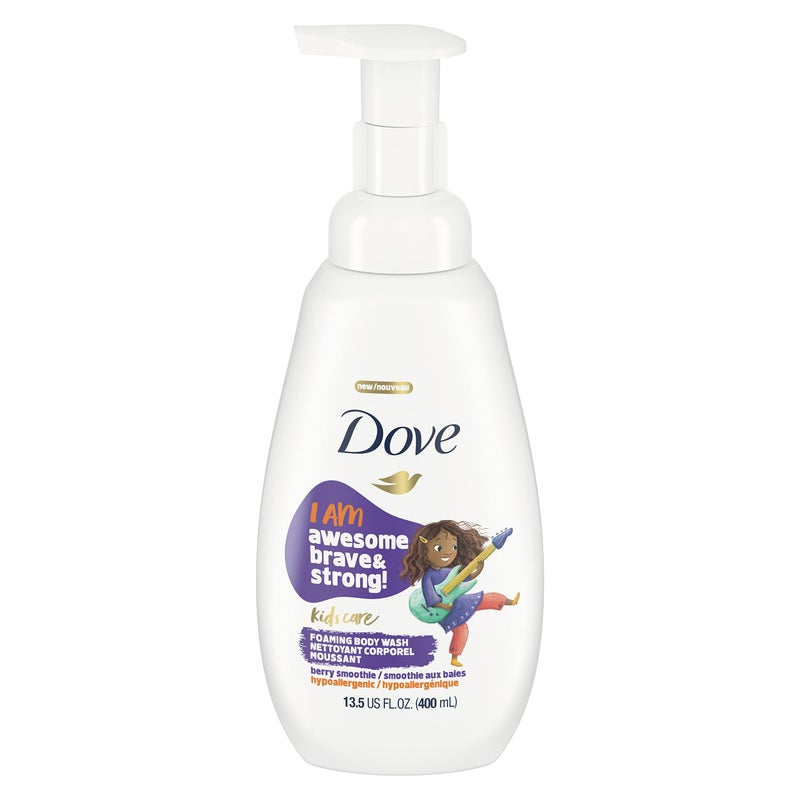 Dove غسول جسم رغوي للأطفال من دوف كيدز كير بنكهة التوت السلس hypoallergenic للعناية بالبشرة 13.5 أونصة - Image 1