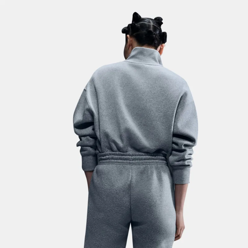 Nike Grey Women's Sportswear Phoenix Fleece 1/2-Zip Cropped Sweatshirt for Women | Best Price UAE