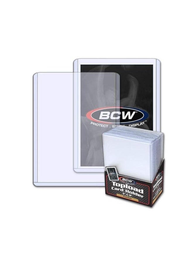 BCW 3x4 Topload Card Holder - Premium 20PT Thickness | 25 Pack | Quality Rigid PVC Protector for Standard Size Trading Cards | Card Holders for Sports Cards, MTG, Pokemon, and More
