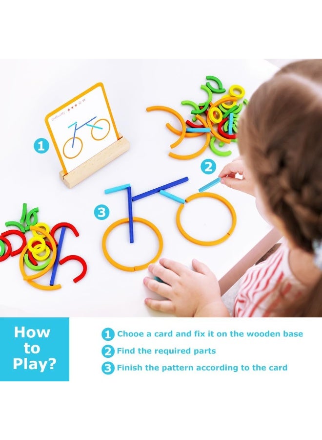 العاب خشبية ابداعية وخواتم للاطفال من سن 3 سنوات فما فوق، لعبة احجية مطابقة من TOYS-EGYPT العاب بناء الموارد التعليمية لمرحلة ما قبل المدرسة ورياض الاطفال للاولاد والبنات - Image 2