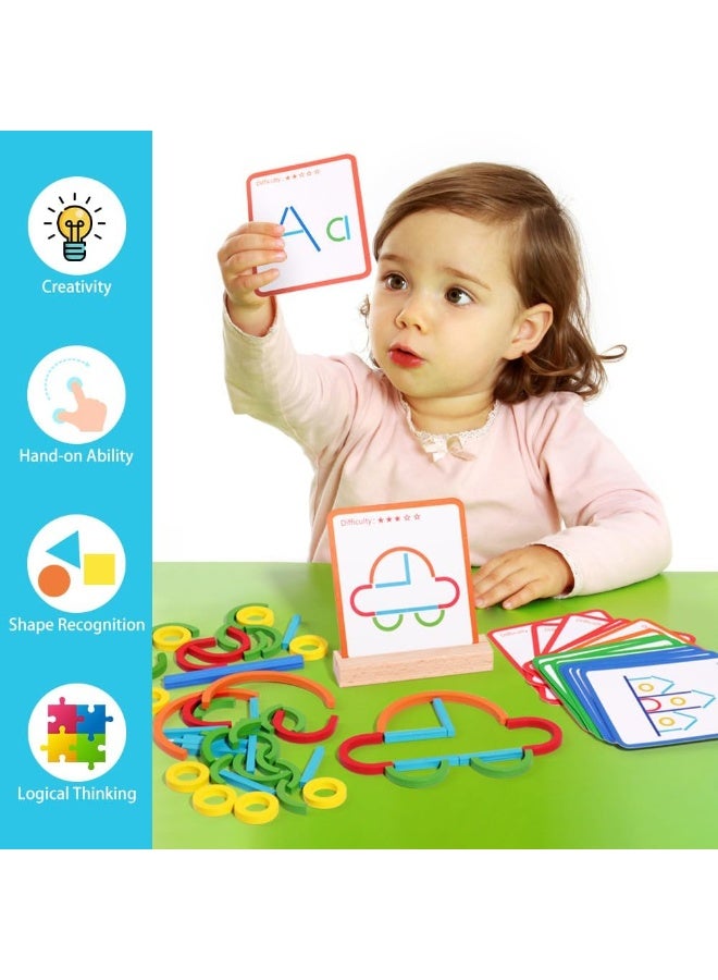 العاب خشبية ابداعية وخواتم للاطفال من سن 3 سنوات فما فوق، لعبة احجية مطابقة من TOYS-EGYPT العاب بناء الموارد التعليمية لمرحلة ما قبل المدرسة ورياض الاطفال للاولاد والبنات - Image 3