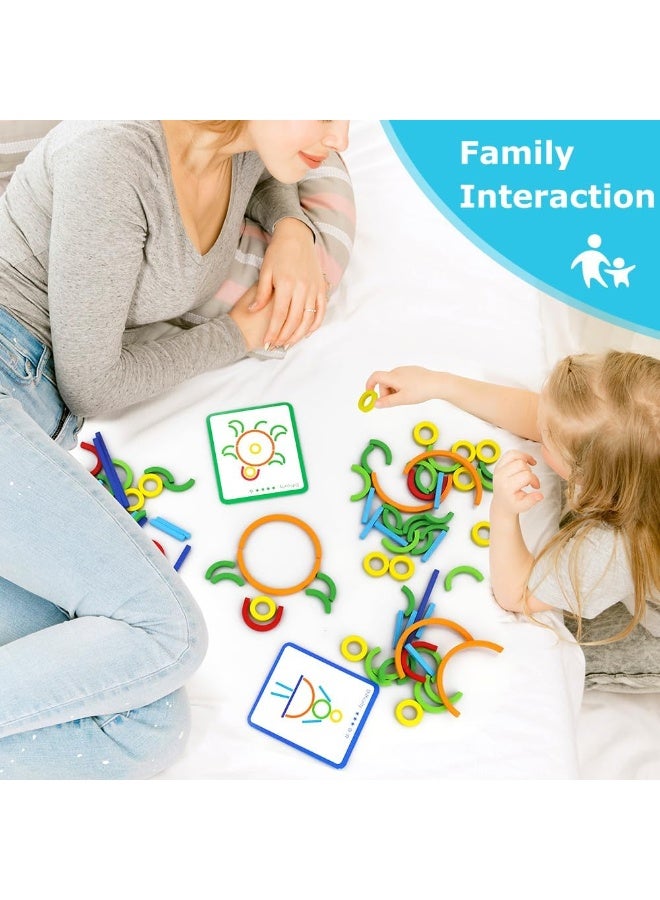 العاب خشبية ابداعية وخواتم للاطفال من سن 3 سنوات فما فوق، لعبة احجية مطابقة من TOYS-EGYPT العاب بناء الموارد التعليمية لمرحلة ما قبل المدرسة ورياض الاطفال للاولاد والبنات - Image 5