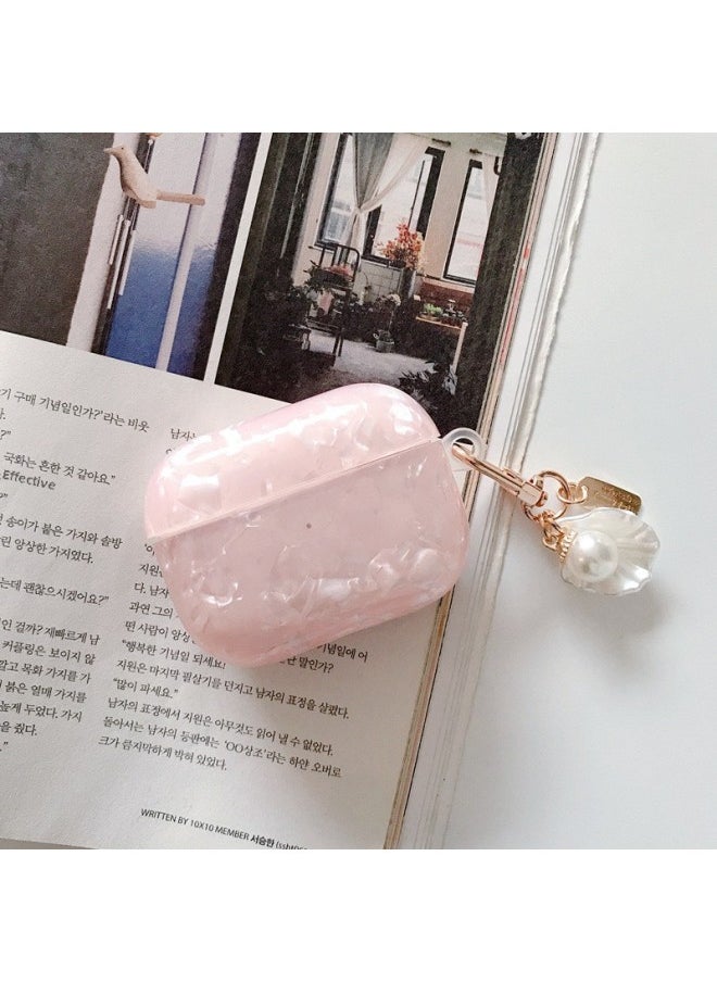 Generic - Han Feng IMD Shell Pattern AirPodspro2 Generation Wireless Bluetooth Headset Protective Cover Headset Case 4 Generation Pro-Colour:Pink Shell + Shell Pendant (bag)-Applicable Model:Airpods 4 (2024 Model) - Image 1