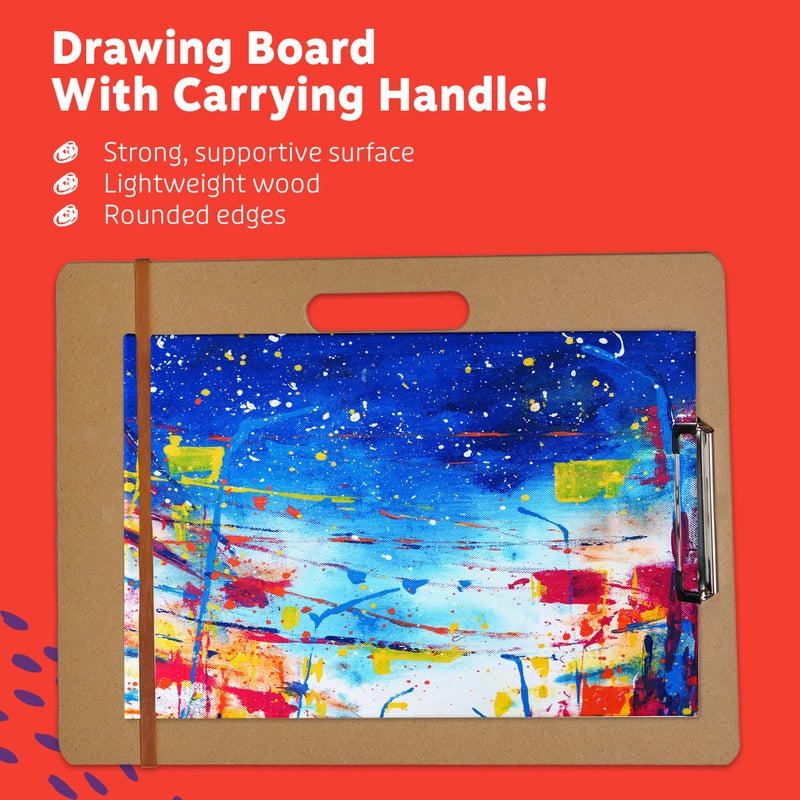 Artlicious Drawing Board - 13 x 17 Sketch Boards with Handle for Drafting Art - Portable Wooden Clipboard for Class or Studio Fit in Artists Tote - Image 2