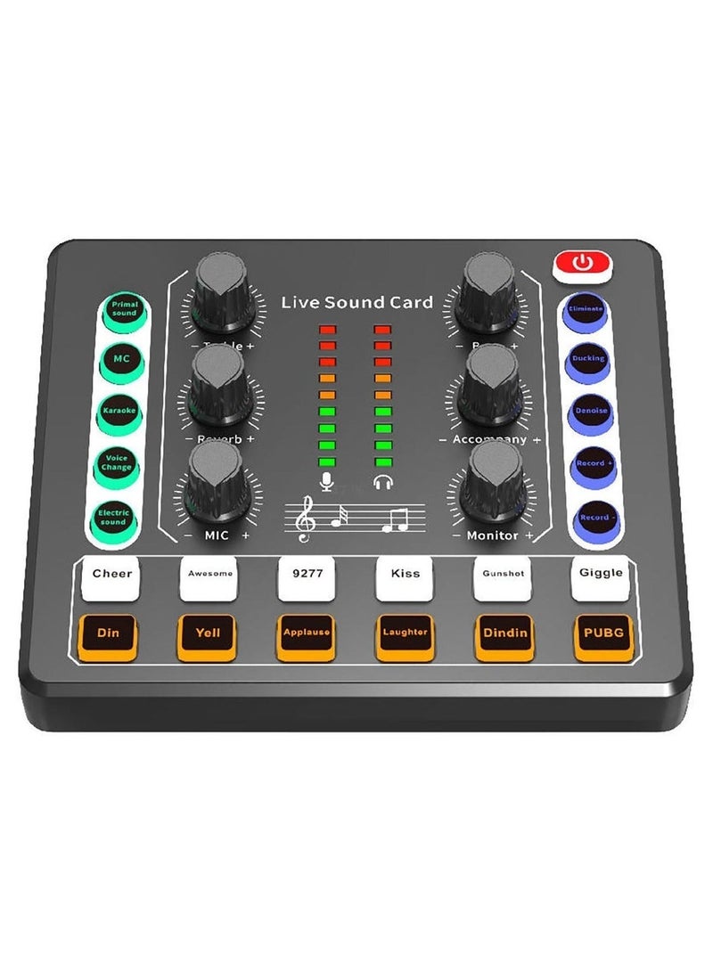 dida-cosmos M8 Live Sound Card DSP Chip Twelve Ambient Sounds Four Kinds Of Sound Changes Live Broadcast DJ Mixer Music Recording Guitars TikTok Facebook YouTube USB Bluetooth - Black 03 - Image 2
