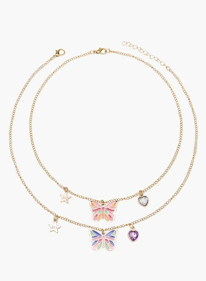 Flora Bella Necklace With Lobster Clasp Closure - Set Of 2