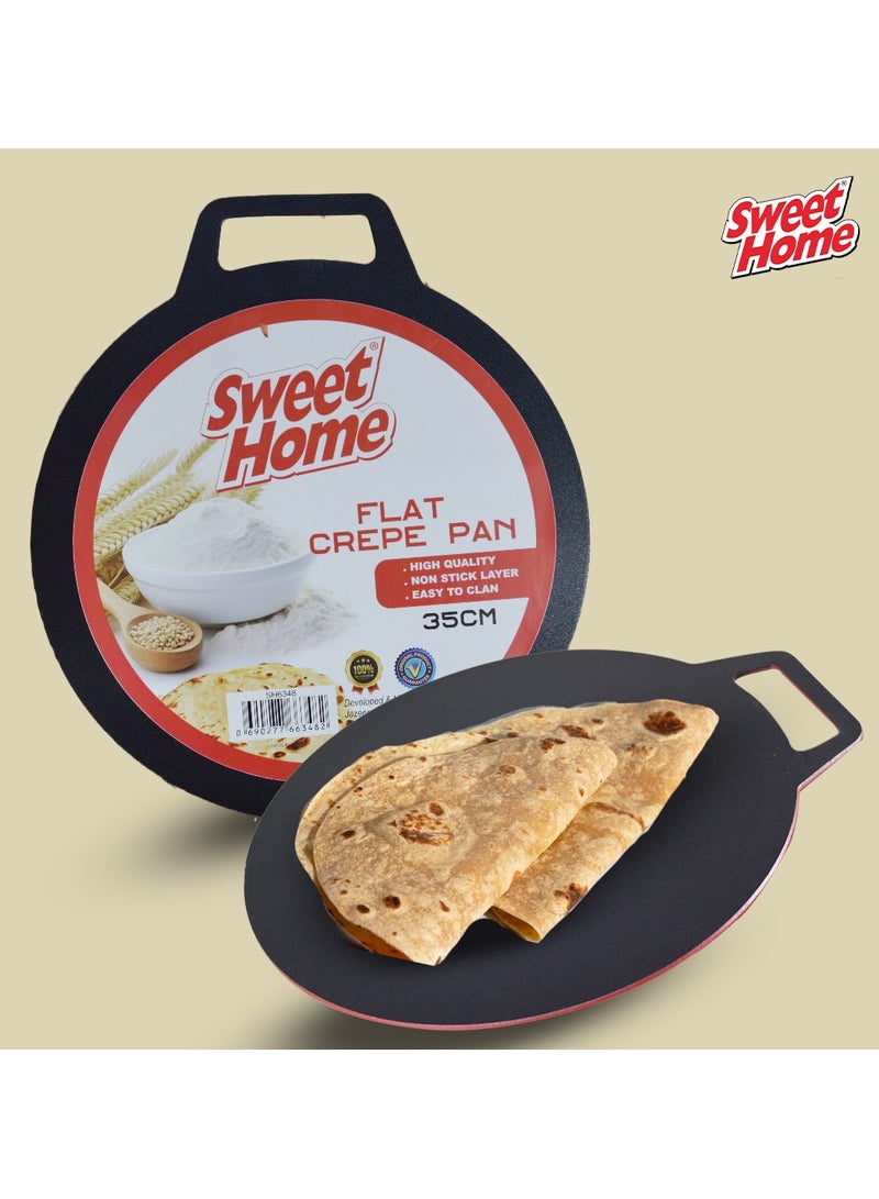 Sweet Home Nonstick Flat Crepe Pan 35cm, Durable Aluminum Griddle for Perfect Pancakes, Dosas, and Tortillas, Even Heat Distribution, PFOA-Free Cookware for Induction, Gas, and Electric Stoves - Image 1