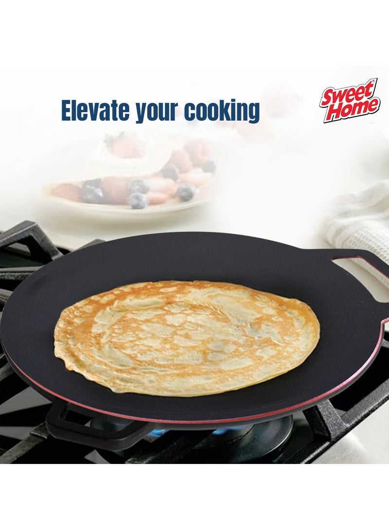 Sweet Home Nonstick Flat Crepe Pan 35cm, Durable Aluminum Griddle for Perfect Pancakes, Dosas, and Tortillas, Even Heat Distribution, PFOA-Free Cookware for Induction, Gas, and Electric Stoves - Image 5