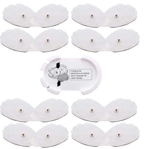 TechCare Massager Tens Unit Pads Patches Holder with Extra Replacement Reusable Electrodes 8 Pairs Stick-on Snap on Pads 510(k) Cleared for TechCare Massagers iRest Massager Unimed Massager Tens Machine Device - Image 5