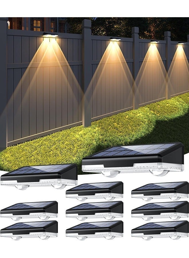 Arabest أضواء سياج شمسية خارجية مقاومة للماء LED [IP44، 3 أوضاع إضاءة، 60LM فائق السطوع]، أضواء سياج تعمل بالطاقة الشمسية لتزيين الفناء الخلفي، الدرج، درابزين السلم والسطح (12 حزمة) - Image 1