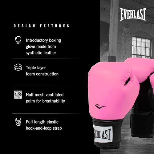 Everlast Prostyle 2 Youth Boxing Gloves, Entry Level Training Gloves for Men and Women, Secure Fit Hook and Loop Closure & Ventilation, Heavy Bag & Speedbag Training (8 oz Extra Small, Red) - Image 3
