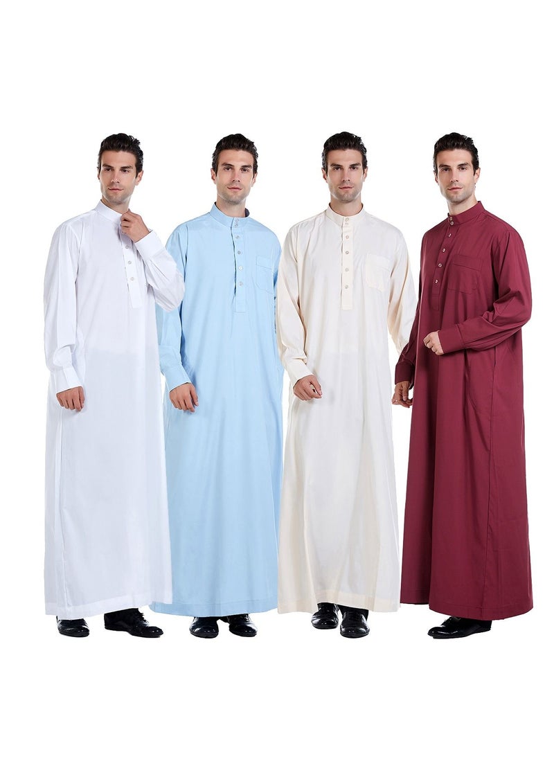 Loquat Muslim Arab Men Thobe Thawb Caftan  - Image 4