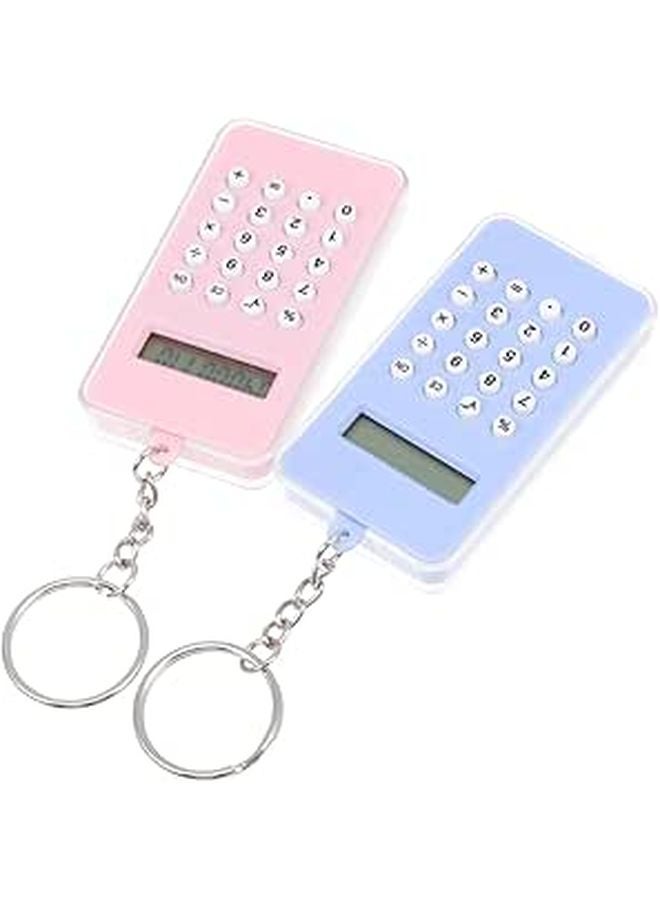 2PCS Creative Calculator Keychain Bag Pendant Stress Relief Gift For School Office - Image 1