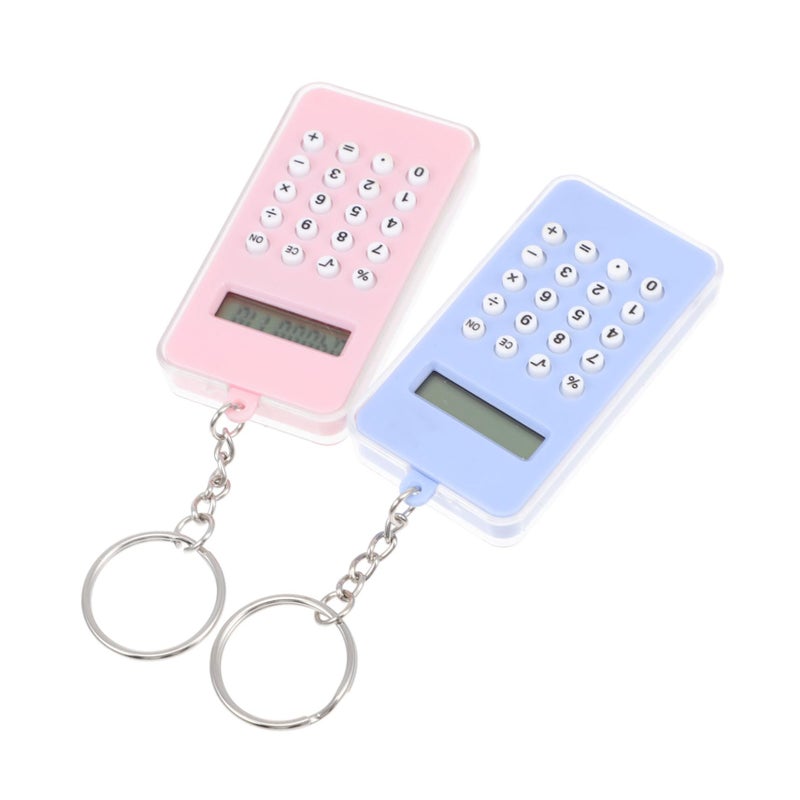 2PCS Creative Calculator Keychain Bag Pendant Stress Relief Gift For School Office - Image 2