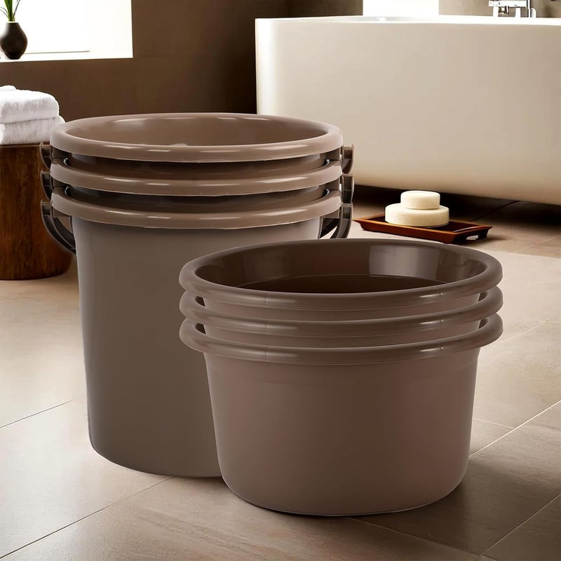 Kuber Industries Kuber Industries Set of 6 Bathroom Combo Set Bathing Set Bathware Set 3 Piece Tub 3 Piece Bucket Combo Set for Bathroom Modern Bathroom Accessories Set Brown  - Image 1