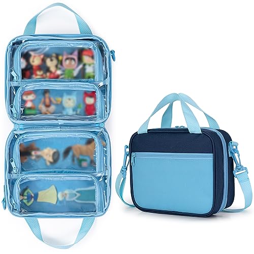 LoDrid Case Compatible with Toniebox Character (Up to 20), Figure Case Holder for Audio Player Figure with Handle and Shoulder Strap, Blue, Bag Only (Patent Design) - Image 1
