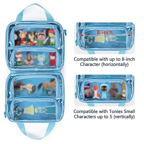 LoDrid Case Compatible with Toniebox Character (Up to 20), Figure Case Holder for Audio Player Figure with Handle and Shoulder Strap, Blue, Bag Only (Patent Design) - Image 3