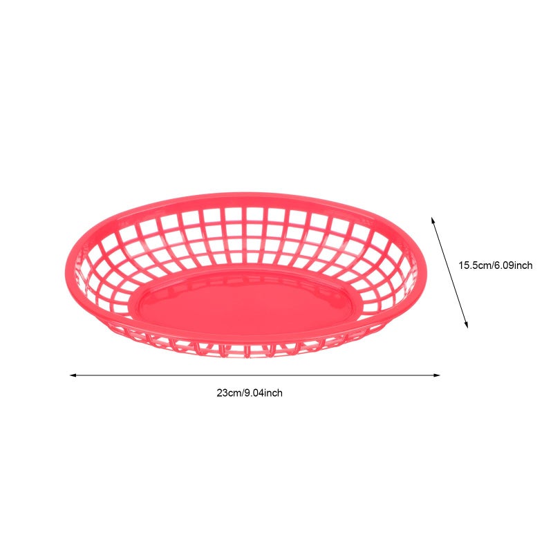 Red Plastic Storage Baskets 4pcs For Kitchen Food Fruit Snack Serving Desktop - Image 3