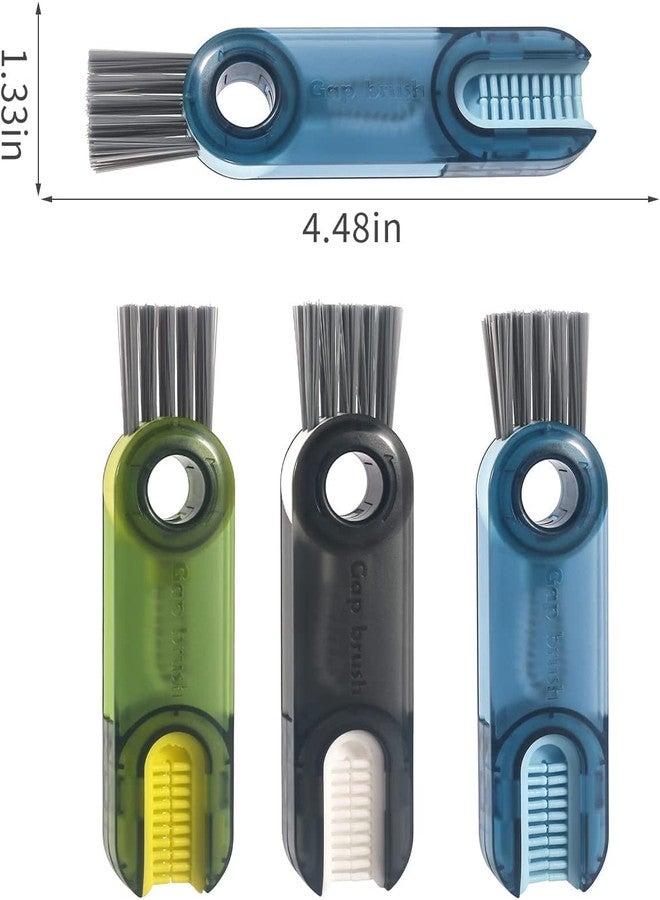 Orrda Cleaning Brush | Plastic 3 in 1 Cup Lid Gap Cleaning Brush Set | 3 in 1 Multifunctional Cup Bottle Lid Gap Cleaning Brush Set | Bottle Gap Cleaner Tiny Brush (Multicolor) - Image 2