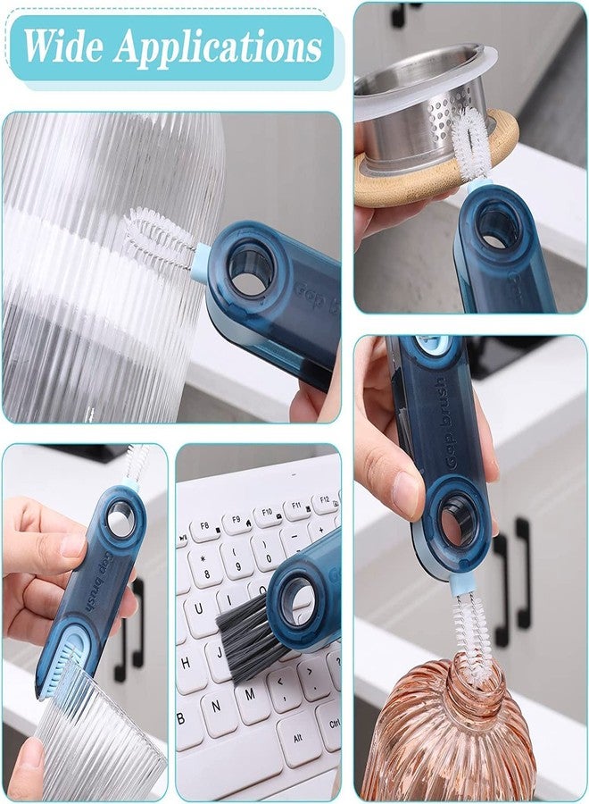 Orrda Cleaning Brush | Plastic 3 in 1 Cup Lid Gap Cleaning Brush Set | 3 in 1 Multifunctional Cup Bottle Lid Gap Cleaning Brush Set | Bottle Gap Cleaner Tiny Brush (Multicolor) - Image 3