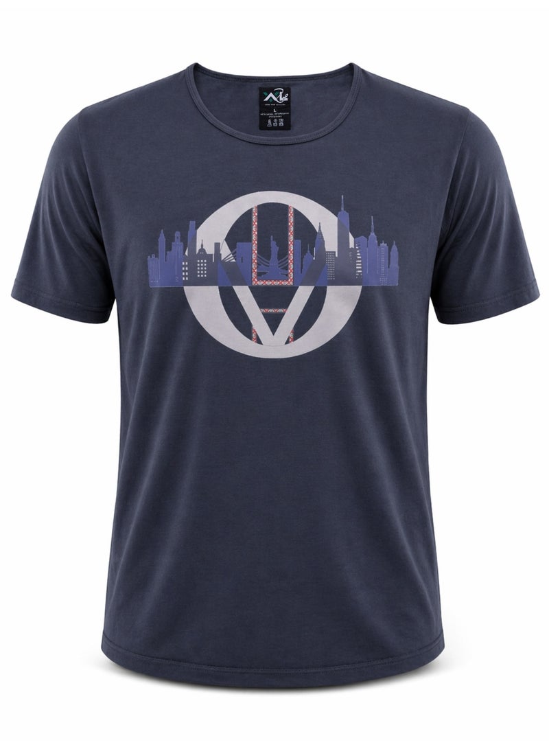 Vasl Hub Unisex Graphic T-Shirt for Men and Women, Printed Casual Crew Neck Short Sleeve Regular Fit Top for Everyday Comfort - Image 1