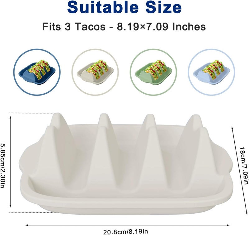 InchUp Silicone Taco Holder Set of 2 - Reusable Taco Stands with Dividers, Taco Tuesday Kit for Family Mexican Meals, Non-Slip Sturdy Taco Tray Racks, Dishwasher & Microwave Safe - Image 2