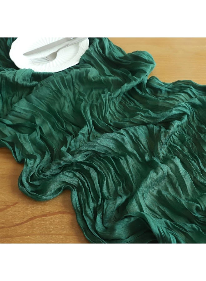 XIYU Crumpled Gauze Table Runner, 90 x 400 cm Boho Gauze Table Runner for Wedding Bridal Baby Shower Birthday Party Table Decoration Home Kitchen Table Party Decorations - Image 2