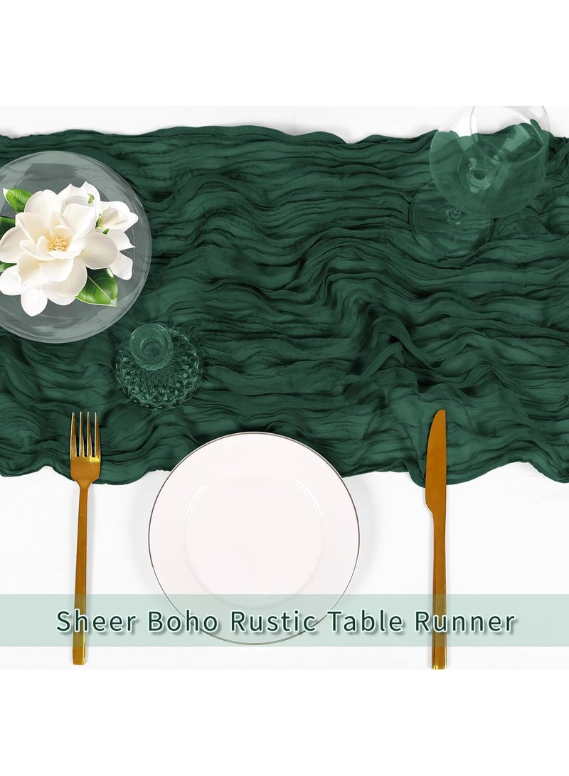 XIYU Crumpled Gauze Table Runner, 90 x 400 cm Boho Gauze Table Runner for Wedding Bridal Baby Shower Birthday Party Table Decoration Home Kitchen Table Party Decorations - Image 4